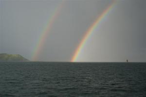 Beautiful rainbow while sitting at anchor outside Perros Guirec