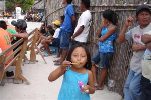 We took bubbles and trinkets