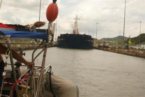 A Panamax coming in behind Moonshiner