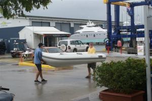 Shaun and Bill unloading the dinghy
