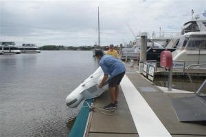 Launching the dinghy