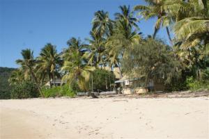 Beautiful beach in front of deserted resort