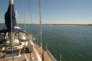 Anchored among the sandbars