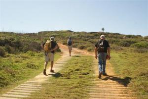 Walking back up the hill