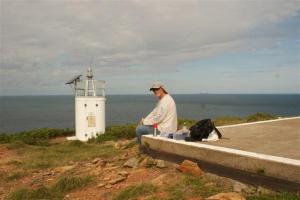 Eating our picnic looking out to sea