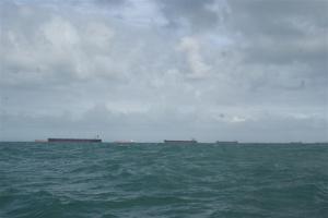 Some of the ships at anchor