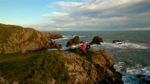 Sue and Susan on the beautiful Buchan coast