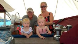 Tim and Rebekah with Ophelia on the left and Willow on the right