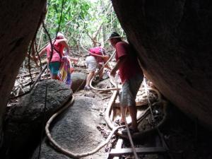 Climbing back down the hill