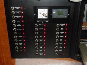 The circuit breaker panel with it's red lights all repaired