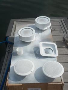 Respraying speaker pods and autohelm housing