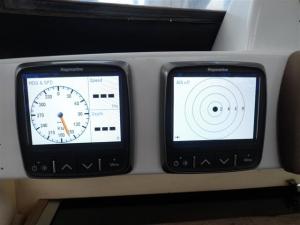 Speed and depth and chartplotter repeater on the port side