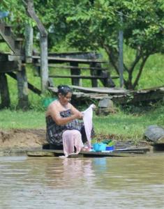 Local woman doing the washing