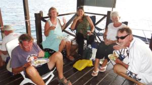 Cruisers enjoying the delicious food.