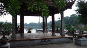 View from Ngoe Son temple across the Hoam Kiem lake