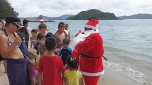 Santa Claus on the beach