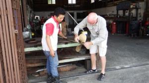 Bill trying the prop for size