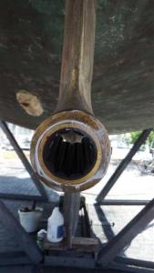 Cutlass bearing in place