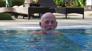 A rare photo of Bill relaxing