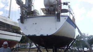 First coat on the transom