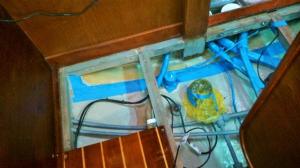 The joint masked up and reglassed