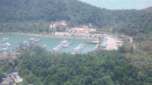 Flying over the marina