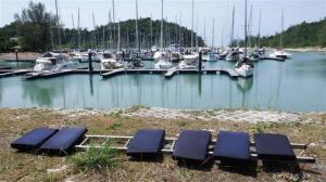 Cockpit cushions drying in the sun