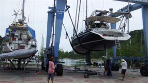 Another rudder going in