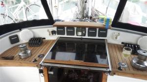 Sundowners in our beautiful new cockpit