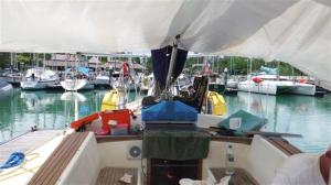 Rubbing down the cockpit