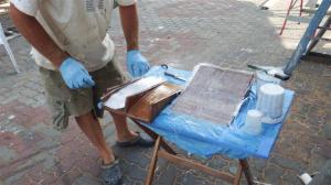 Encasing them in fibreglass 