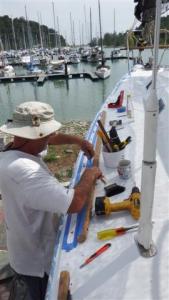 Applying the masking tape