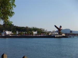 View of the ferry port from the park.