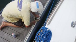 Scraping the toilet pump - yummy!