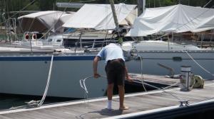 Bill bending the sprayhood frame