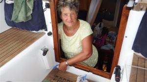 Removing the last of the blue tape