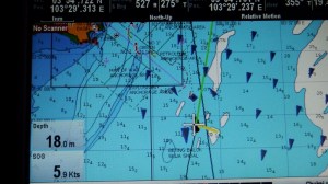 The chartplotter looked like space invaders