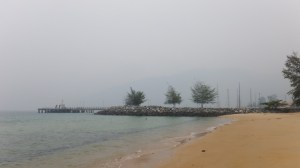 A hazy Tioman beach