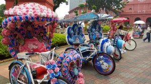 Colourful musical bikes