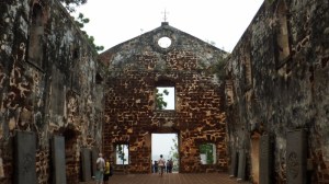 The ruins of St Pauls