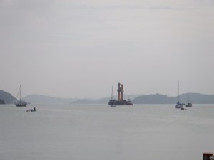 Inspiration Lady, Camomile, Laragh and Tin Tin lying peacefully at anchor.