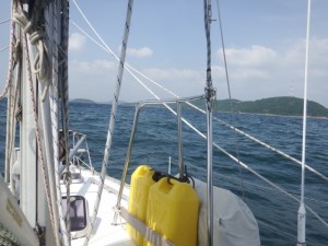 Land off the starboard bow