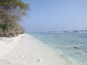 The beach on the other side of the island
