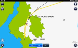 Our track shows us going over the reef