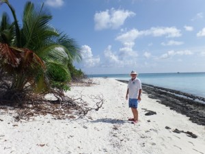 Bill walking on the island