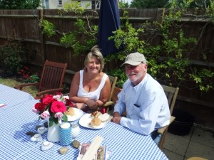 Father's day breakfast in the garden