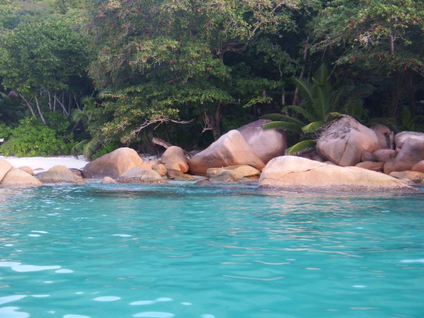 The granite boulders
