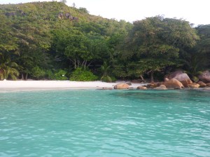 The beach at Anse Lazio