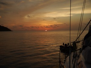 The start of the sunset