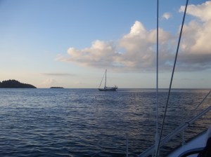 Tintin peacefully at anchor 